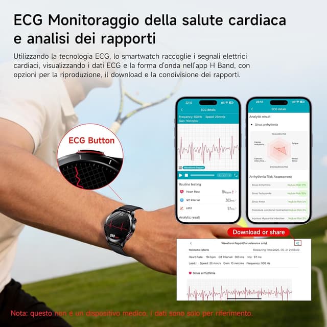 Detalle 2 de YUPENG smartwatch ECG 1.43" AMOLED