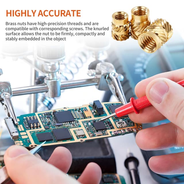 Thumbnail 6 de Set 308 inserti filettati con scatole in plastica per stampa 3D (M2–M6) e utensili per inserimento a caldo in ottone