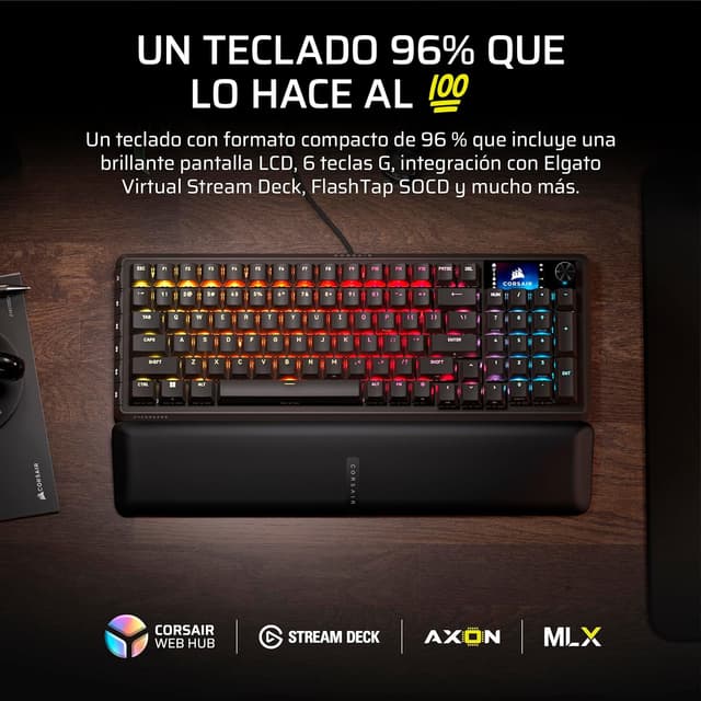 Detalle 2 de Corsair Vanguard 96 Teclado mecánico 96% con pantalla LCD