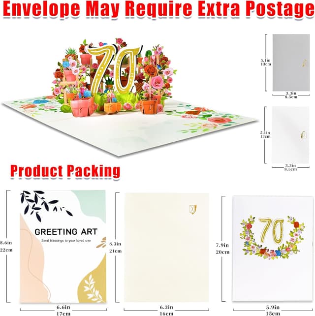 Detalle de GREETING ART 70 Geburtstagskarte mit Pop-up