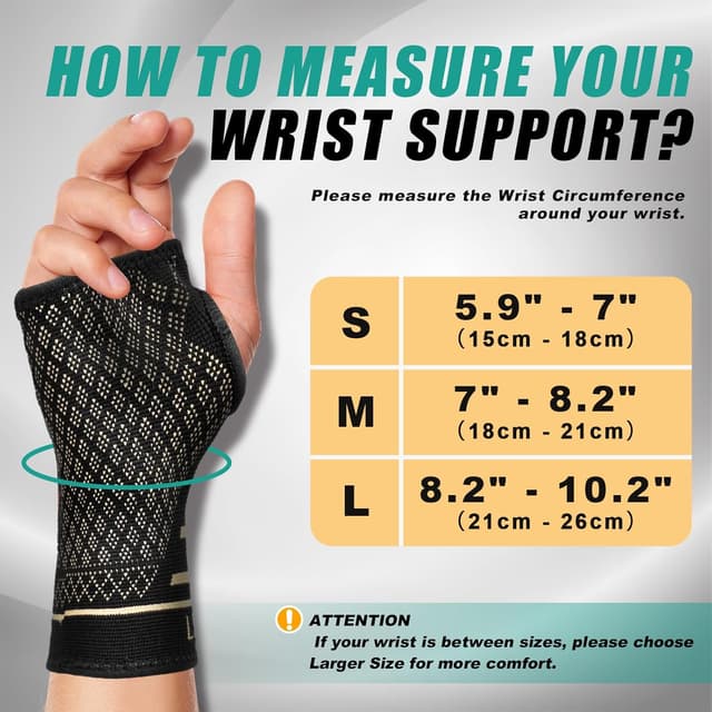 Thumbnail 3 de Copper Wrist Supports 2 Pack, Small compression wrist brace