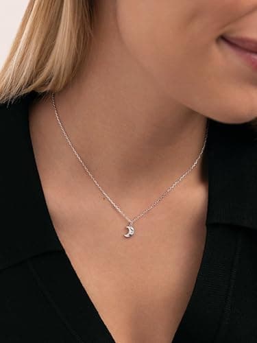 Detalle 2 de Collar SINGULARU Little Moon Spark en plata de ley con baño en rodio y circonitas