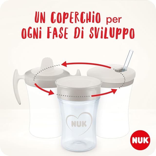 Detalle 2 de NUK 3‑in‑1 Set tazze per bambini 230 ml viola