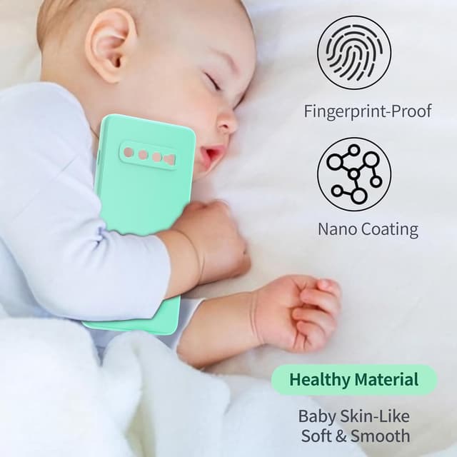 Detalle 2 de Watana Hülle für Samsung Galaxy S10 – Soft-Touch Silikoncase mit Mikrofaserfutter (Mintgrün)