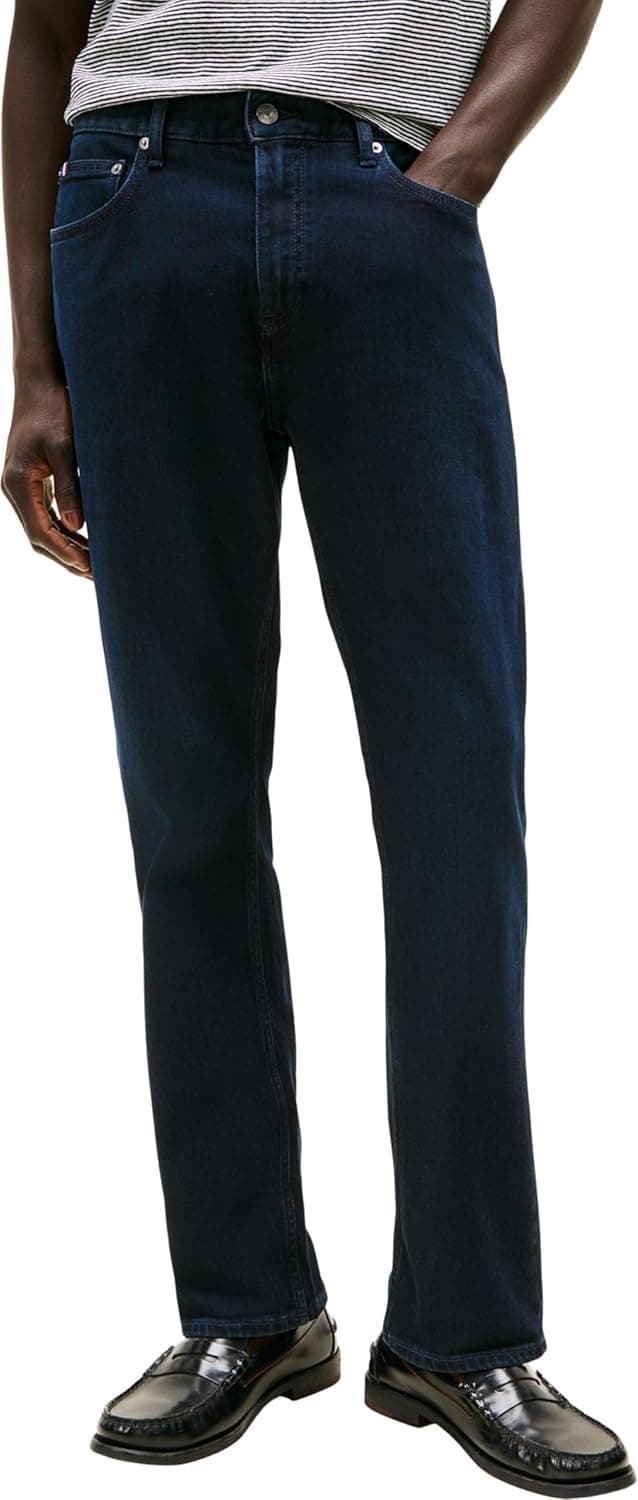 Detalle de Tommy Hilfiger Men’s Regular Mercer Night Blue Straight Fit Jeans