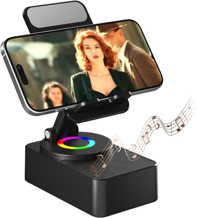 Detalle de voijump 4-in-1 Cell Phone Stand with Wireless Bluetooth Speaker and LED Lights