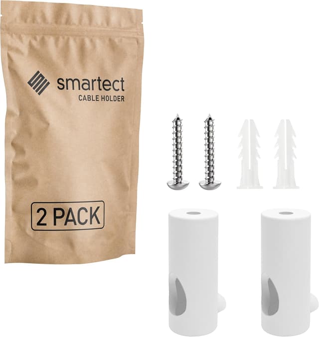 Thumbnail 6 de smartect Decentràtorе da parete e soffitto per fissaggio cavi (4 pezzi, oro) con viti e tasselli