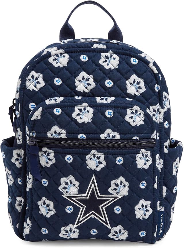 Detalle de Vera Bradley Women’s Cotton NFL Small Backpack (Dallascowboys/On-Blue Graybandana)