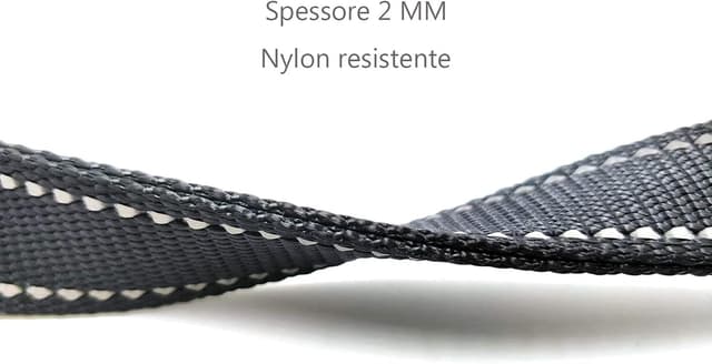 Detalle de Eyeleaf Hundeleine mit Doppelgriff, 1,8 m, reflektierend und robust (Nylon) – für große und mittlere Hunde