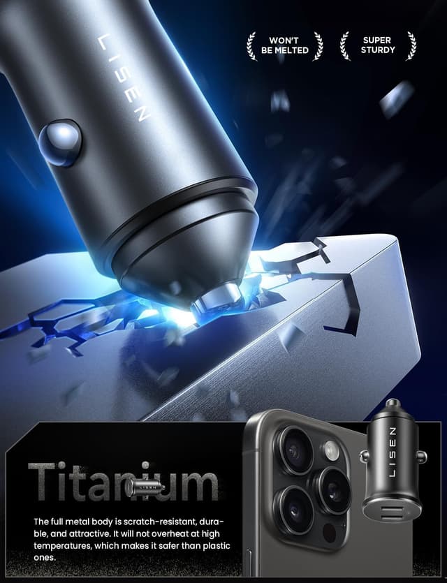 Thumbnail 6 de LISEN 90W car charger with dual USB‑C ports