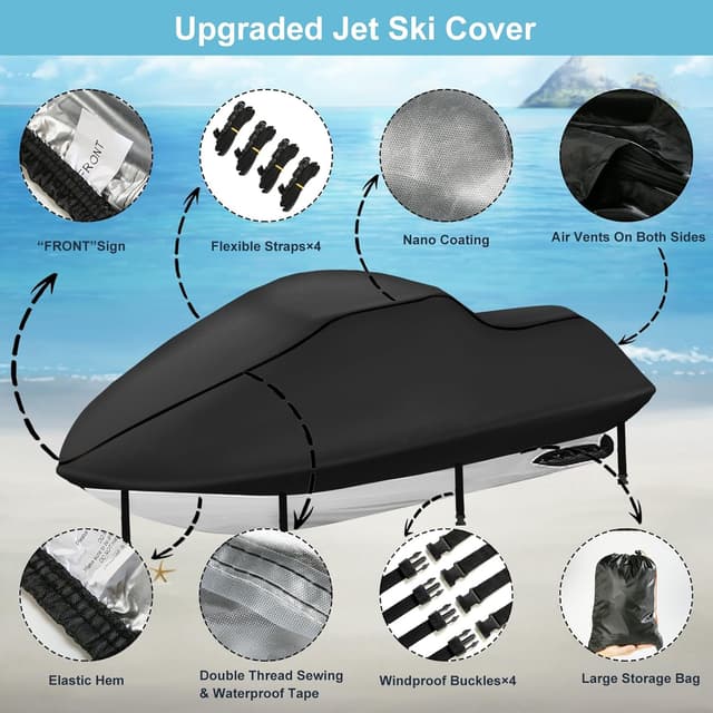 Detalle de 3 Seater Jet Ski Cover 420D, 120 in
