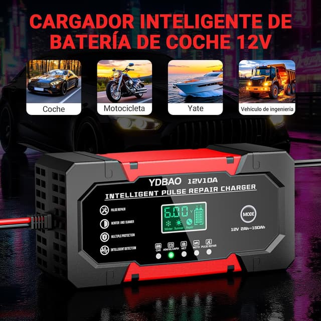 Thumbnail 4 de YDBAO Cargador baterías 12V 10A