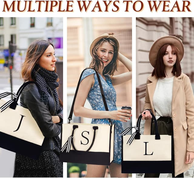 Thumbnail 1 de Fmeida Initial Personalised Canvas Tote Bag