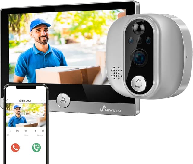 Detalle de NIVIAN DOORVIEW1 mirilla digital Full HD, WiFi 🔒