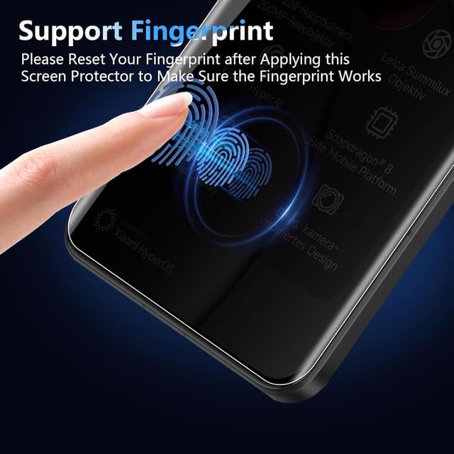 Detalle de LiiLaa Sichtschutzfolie für Xiaomi 17 / 17 Pro – Anti-Spy Privacy-Display-Schutzglas (2 Stück)