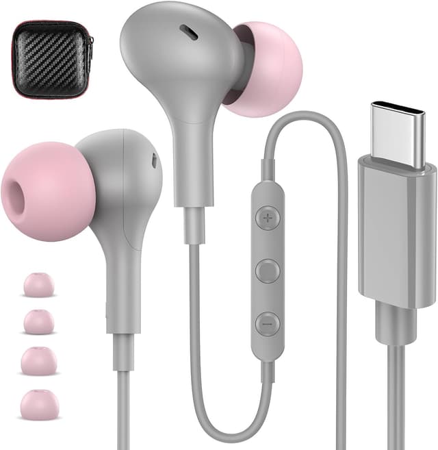 Detalle de USB-C wired earbuds with mic