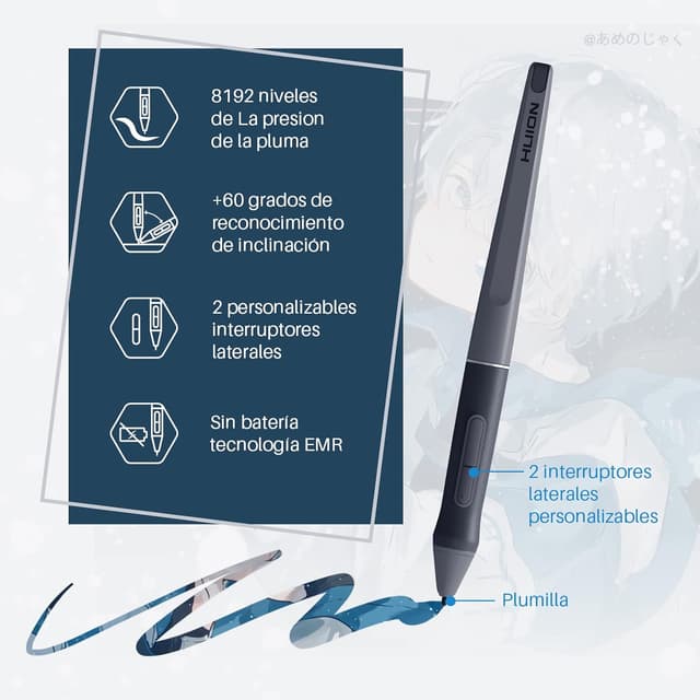 Thumbnail 2 de HUION HS611 Tableta Gráfica con Lápiz PW500 🎨