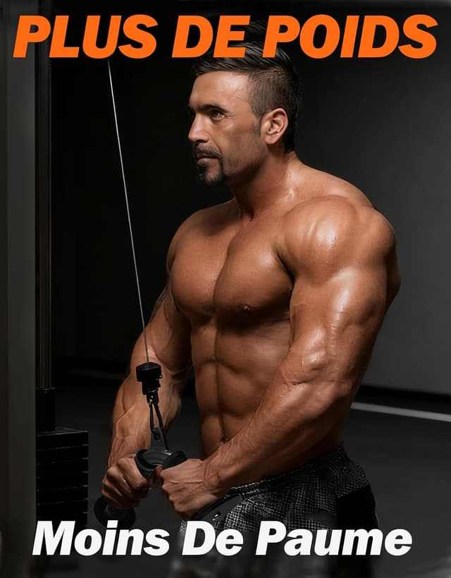 Detalle de Fitarc Barre V Triceps pour poulie (accessoire pour machine à câbles) avec poignées antidérapantes en caoutchouc, charge max 180 kg