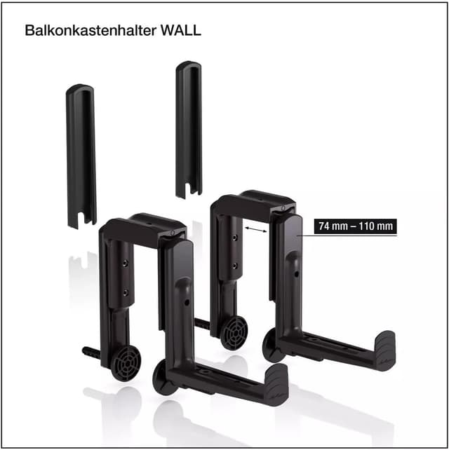 Thumbnail 1 de LECHUZA Supporto da Balcone Wall Nero 4,5 x 31 x 20 cm