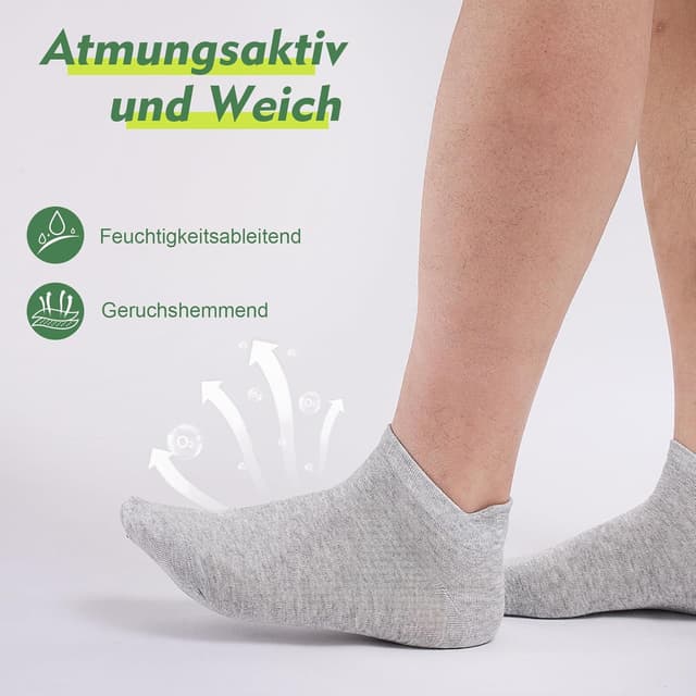 Detalle 2 de SockWaddles 10 Paar Sneaker Socken für Herren & Damen – atmungsaktiv, feuchtigkeitsableitend, kurz