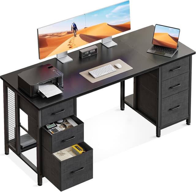 Detalle de Coleshome Scrivania 160x52 con 6 cassetti