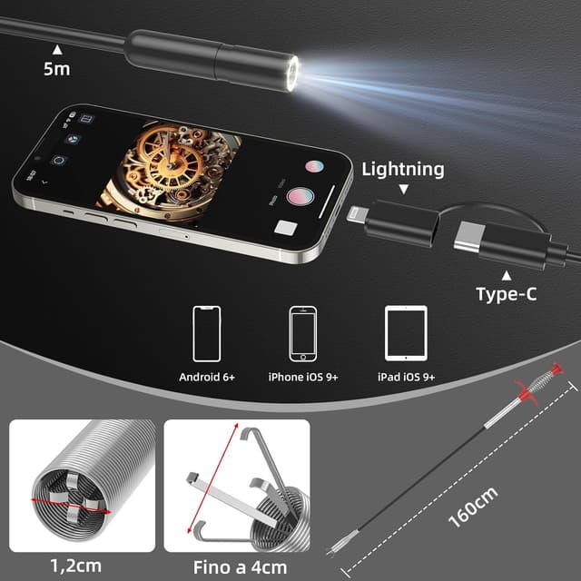 Thumbnail 6 de Ferdiiz Endoscopio per Smartphone 1920P HD