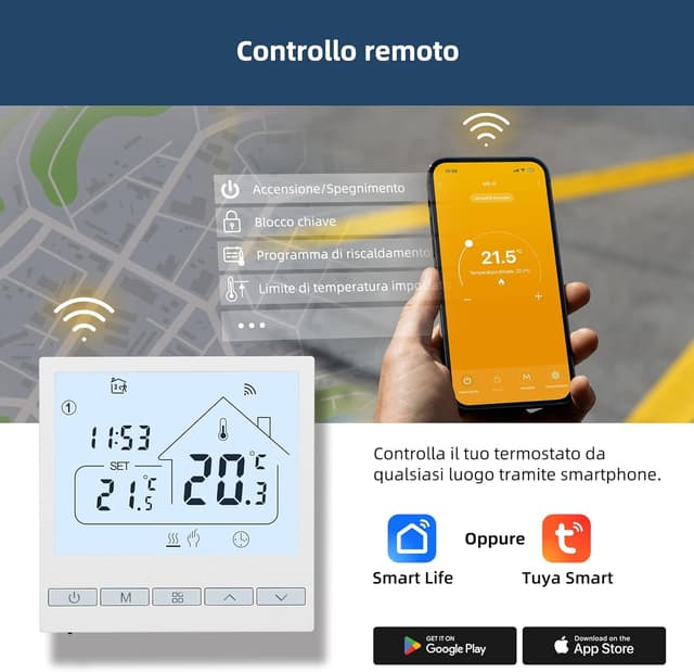 Detalle 2 de BEOK TOL47WIFI termostato Wi‑Fi programmabile 3A 🌡