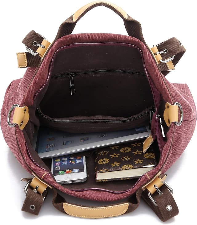 Thumbnail 5 de LOSMILE Bolso tote de lona 15L vino tinto 👜