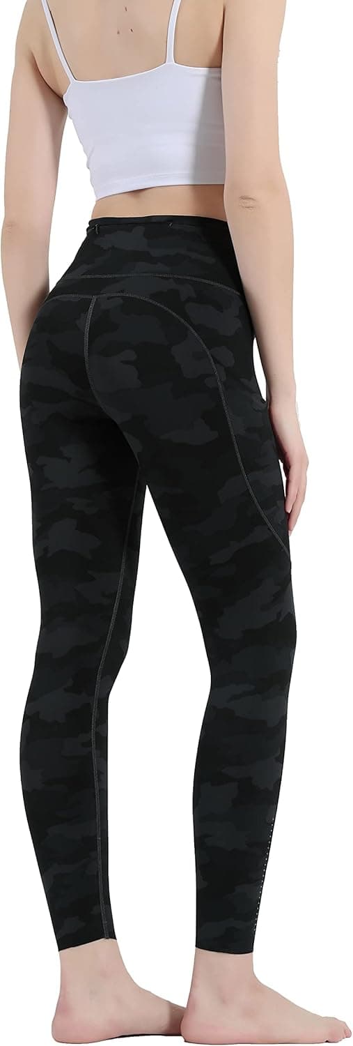 Detalle de OVRUNS Women’s High Waist Yoga Pants – Tummy Control Gym Leggings with Pocket