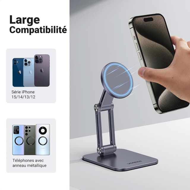 Detalle 2 de UGREEN Support téléphone magnétique bureau