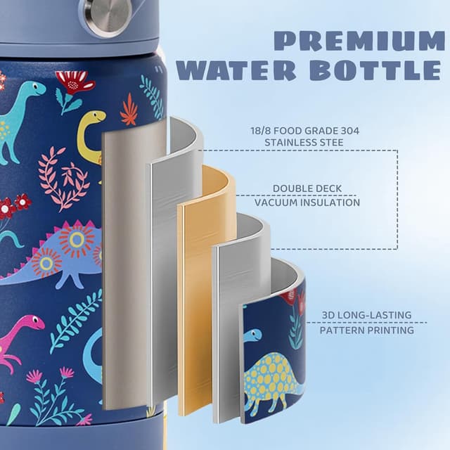 Detalle 2 de pluseight Kids Insulated Water Bottle 12 oz