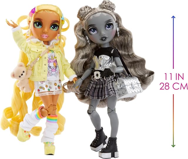Detalle 2 de Rainbow High Shadow High Special Edition Madison Twins 2 Pack – Sunny & Luna, bambole fashion da abbinare