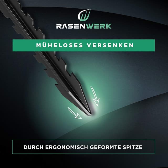 Detalle de RASENWERK® Erdnägel für Mähroboter Begrenzungskabel (1000 Stück) – kompatibel mit Gardena, Husqvarna & Co.