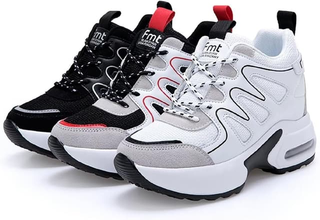 Detalle 1 de TQGOLD Basket femme compensée à talon 8 cm en sneaker plateforme, lacets