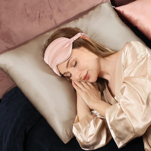 Detalle 2 de Adubor 100% Seidenkissenbezug 80x80 cm (23 Momme, beidseitig, verdeckter Reißverschluss) – Taupe, 1 Stück