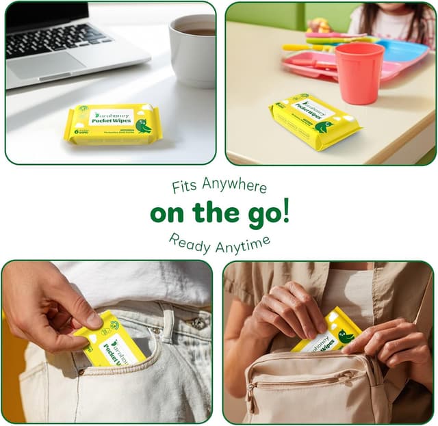 Detalle 2 de DORAHONEY Dorahoney Lingettes Humides Voyage – lot de 12 (72 lingettes) sans parfum, hypoallergéniques