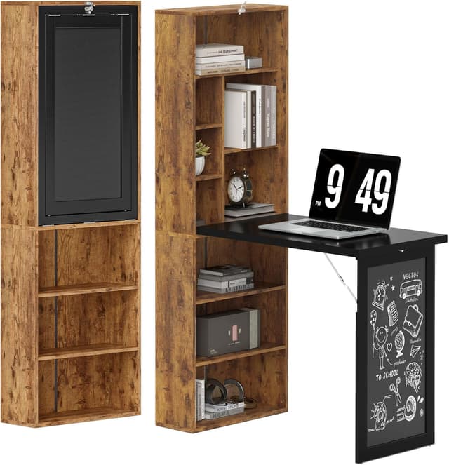 Imagen de HOMCOM Bureau Informatique Pliable 98x51x153cm en OfertitasTOP