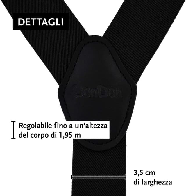 Detalle de DonDon Bretelle uomo eleganti clip 3,5 cm