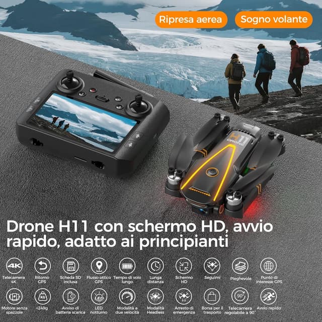 Thumbnail 4 de H11 GPS Drone con Telecamera 4K meno di 249g