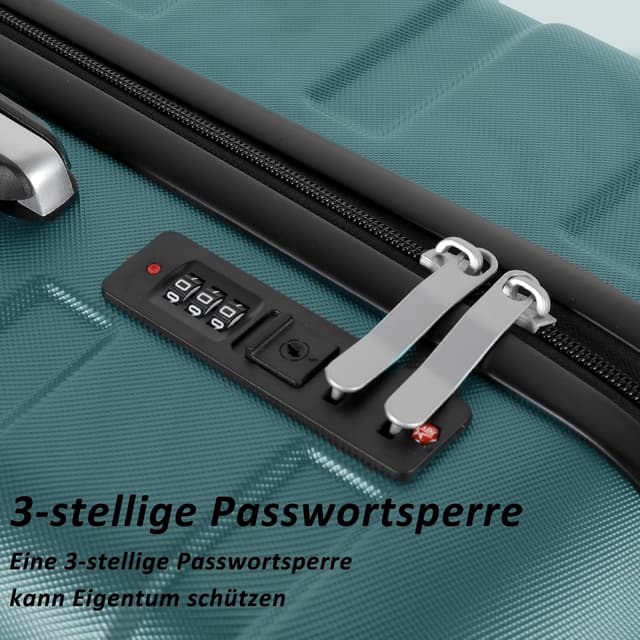 Thumbnail 6 de TANTOMI Handgepäck Koffer 20 Zoll Hartschale mit 4 Rollen und Zahlenschloss (Helles Dunkelgrün, 41L)