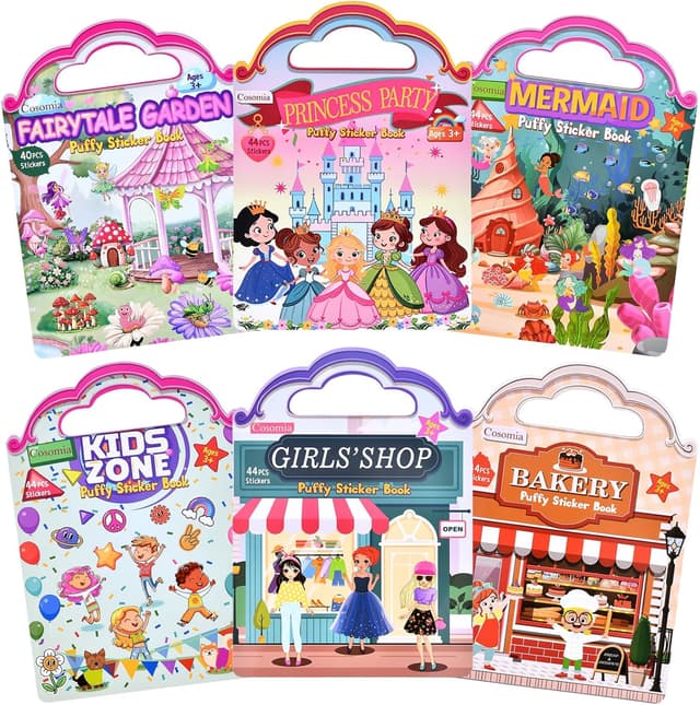 Detalle de Cosomia 6 Set Puffy Sticker Books 260pcs