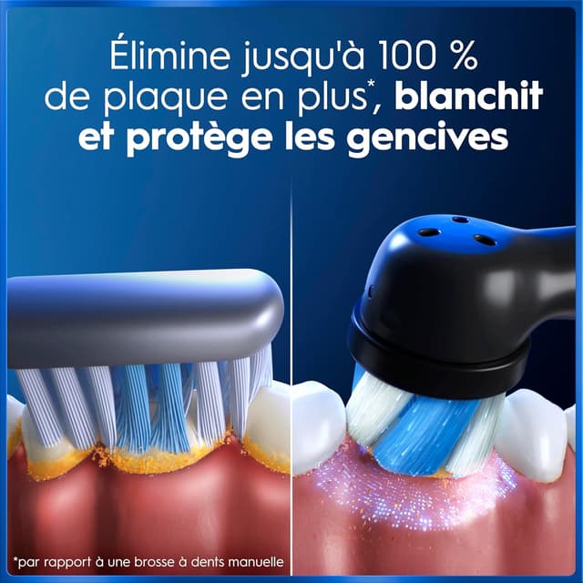 Detalle de Oral-B iO 5 noire : brosse à dents électrique iO 5 avec 5 modes, capteur de pression et étui de voyage