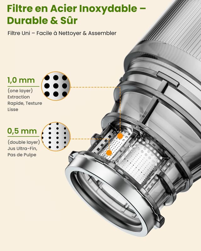 Detalle de Extracteur de jus vertical LINKChef 1,2 L, 200 W (noir) – sans préparation, rinçage express