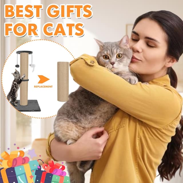 Thumbnail 6 de Pinkgarden Thick Natural Sisal Cat Scratching Post Refill Poles (2 Pack) – 15.7" length, 4.5" thick