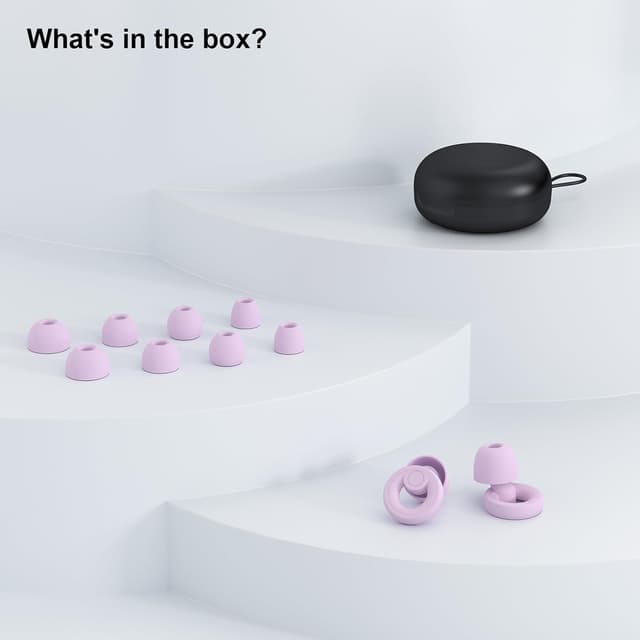 Detalle 2 de Jayine reusable silicone concert & sleep ear plugs (SNR 30dB) with removable tips in XS/S/M/L – Purple