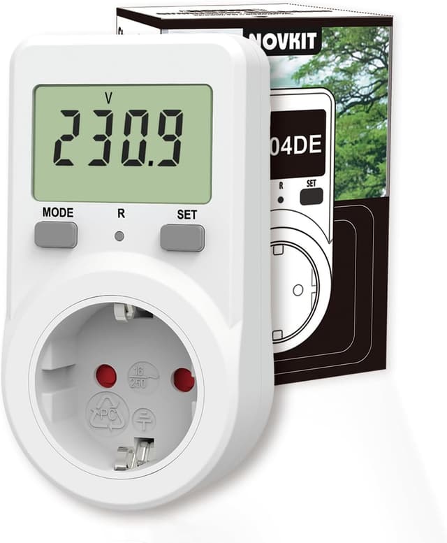Thumbnail 6 de NOVKIT Stromzähler für Steckdose mit Speicherfunktion – 2er-Set für Stromverbrauch & Energiekostenmessung (230V / 16A)