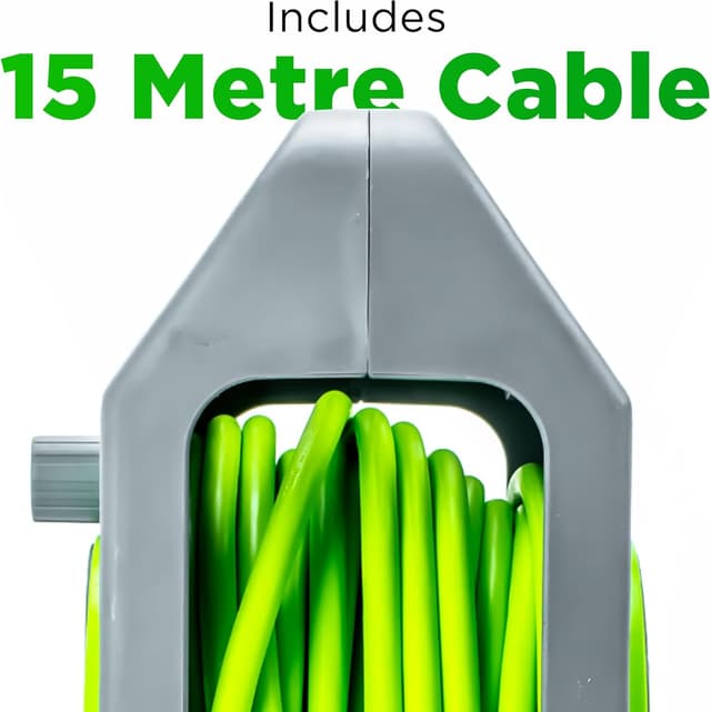 Thumbnail 2 de STATUS 2 Socket Cable Reel 15m Green Extension Lead