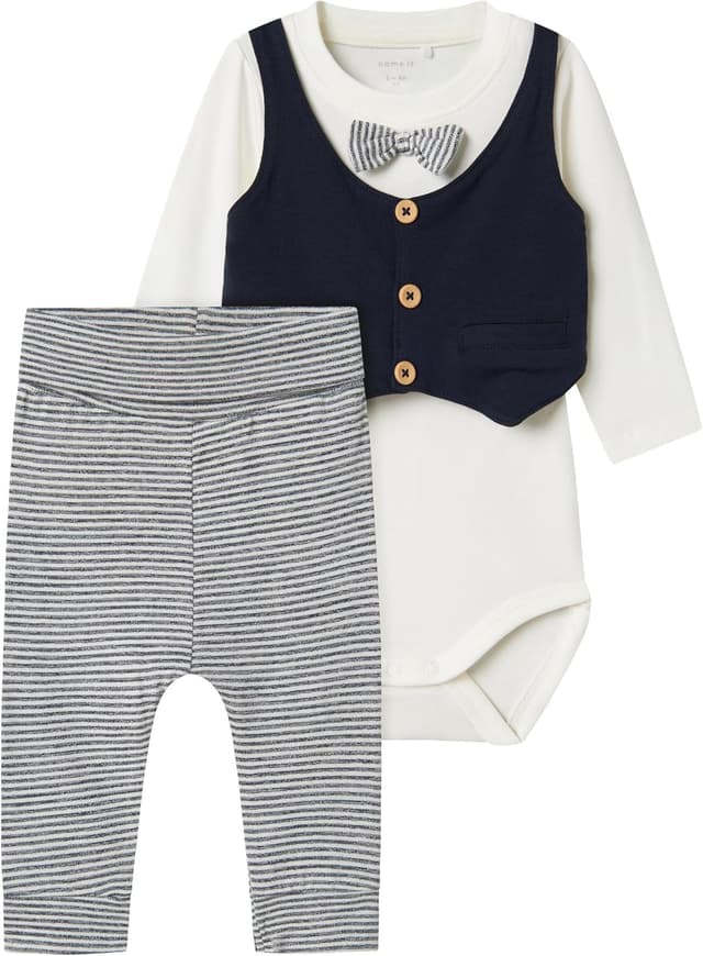 Detalle de NAME IT Nbmadam LS Body Set: completo da notte unisex per bambini e ragazzi