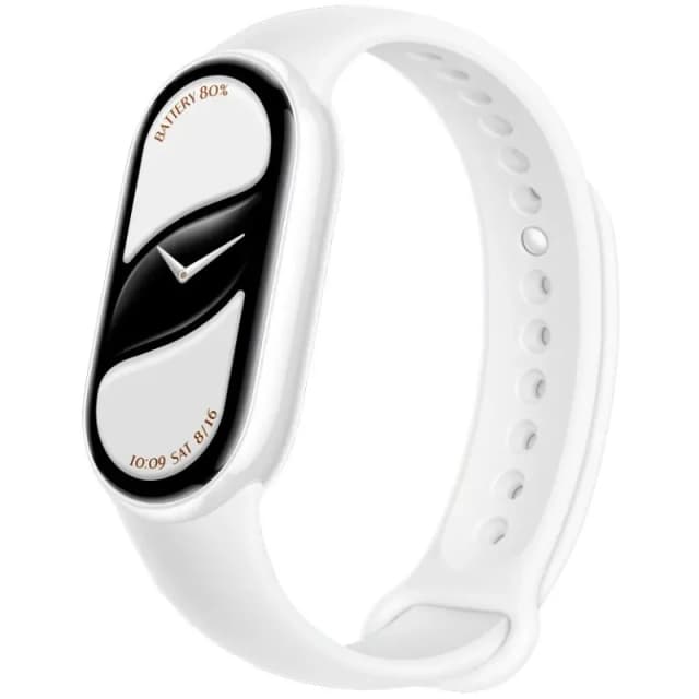 Detalle de Xiaomi Smart Band 10 pulsera de actividad blanco cerámico con pantalla AMOLED