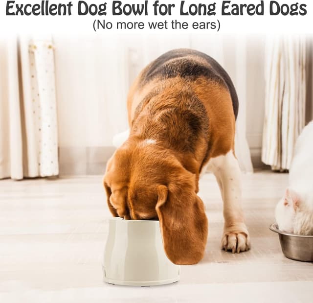 Detalle de TOWEAR Long Ears Dog Bowl (Spaniel) – Elevated, Non-slip Raised Feeder for Food & Water